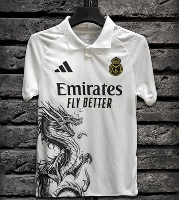 RealMadrid white dragon fan jersey