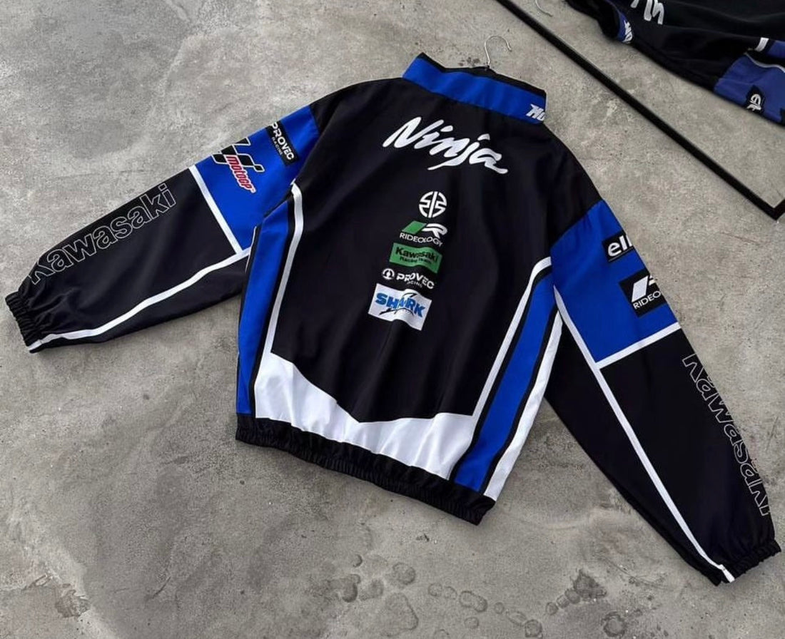 Kawasaki blue  Ninja parachute bomber jacket