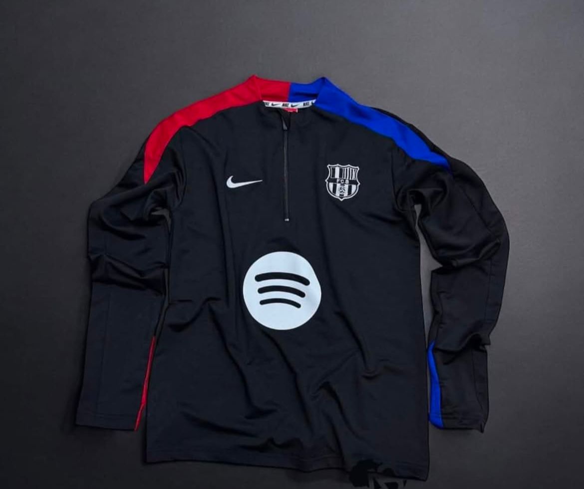 Barcelona away black Digital printing Football zipper